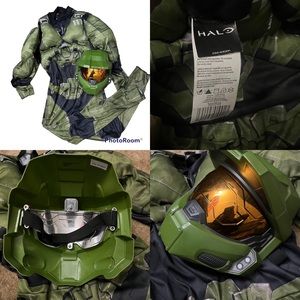 Halo Infinite Master Chief Child Classic Costume Jumpsuit Mask large